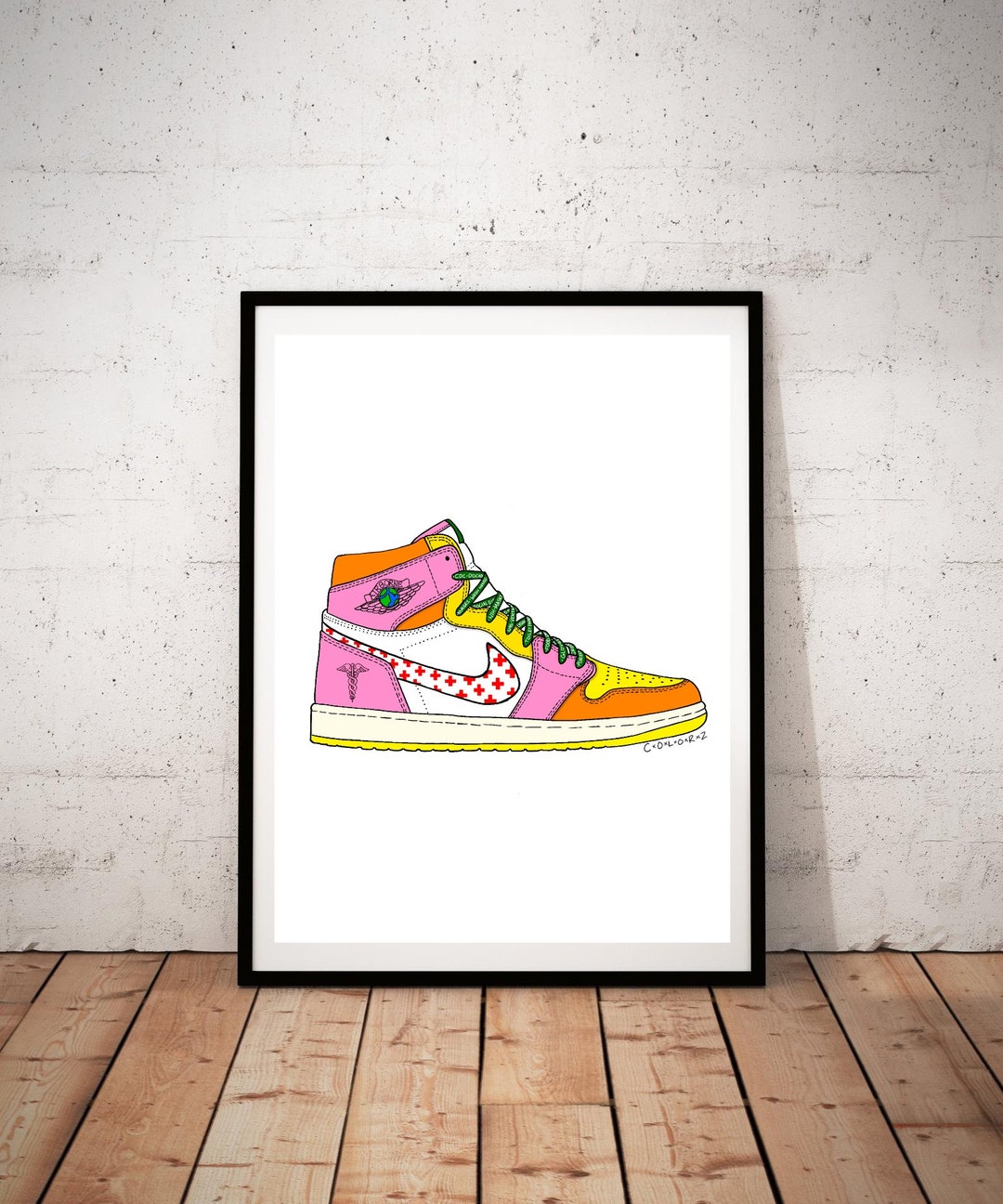 Flatten the Curve - Air Jordan 1 Digital Pop Art - Etsy