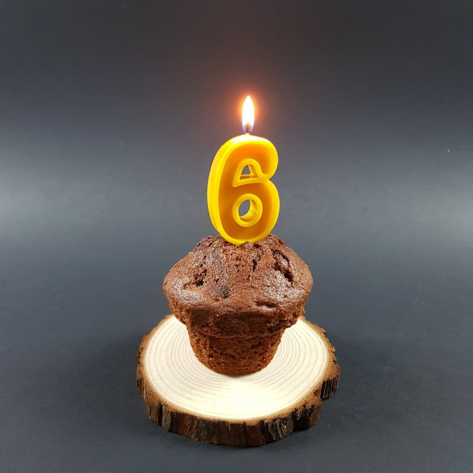 Birthday candle number 6 made of pure beeswax Etsy