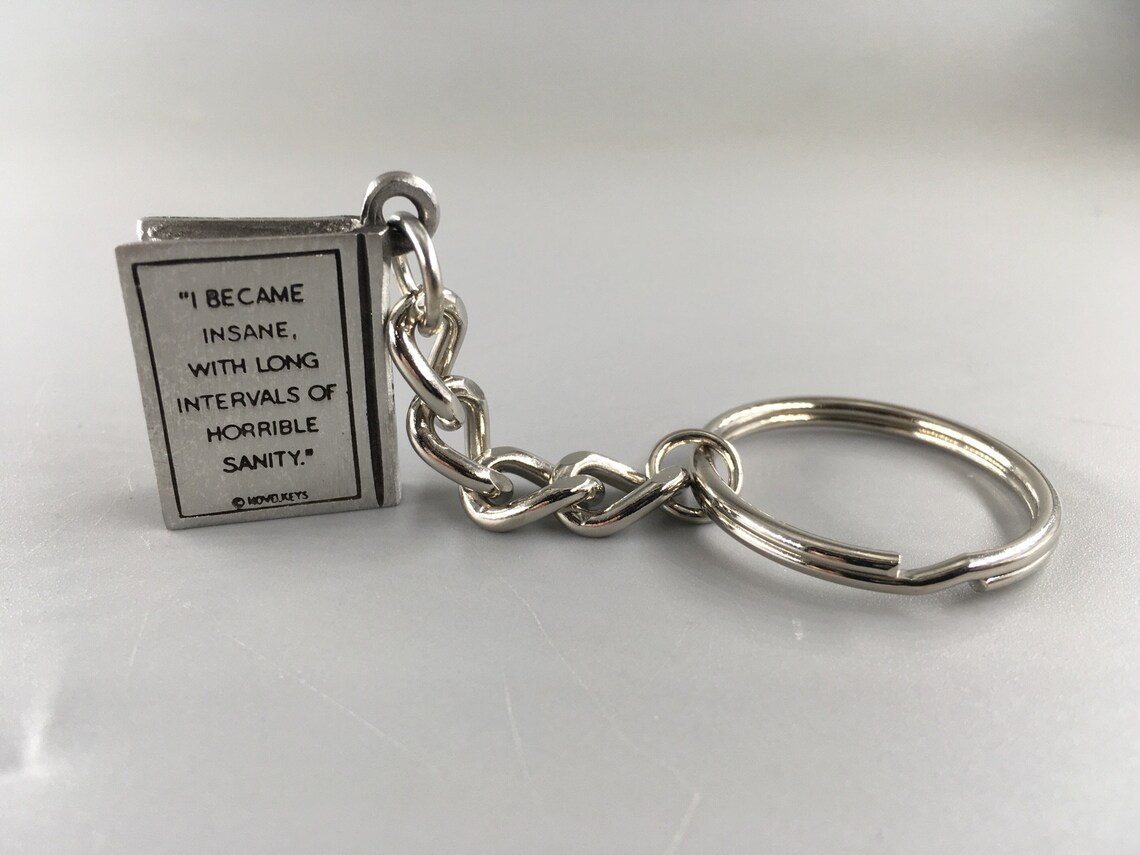 Edgar Allan Poe Book Keychain - Etsy