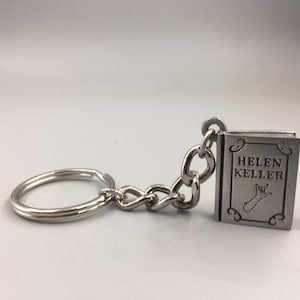 Helen Keller Book Keychain