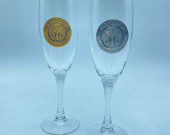 Nantucket Medallion Champagne Flute