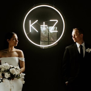 Circle Initials Neon Sign | Wedding neon sign, Wedding Sign, Custom Neon Signs, LED Neon Sign, LED Neon