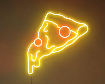 Pizza Slice - LED Neon Sign, Pizza Neon Sign, Pizza Decor, Wall Decor, Wall Sign, Neon Lights, Christmas Gift, Black Friday, Neon Decor