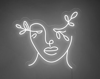 Mother Nature Face - LED Neon Sign, Custom Neon Sign, Wall Decor, Girl Face