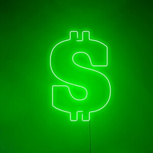 Dollar - LED Neon Sign, Wall Decor, Wall Sign, Neon Lights - Etsy
