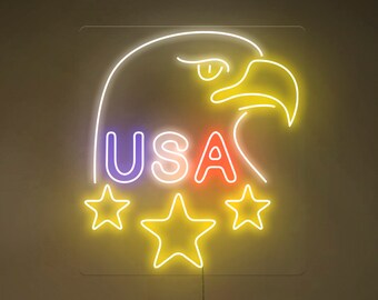 Bald Eagle USA - LED Neon Sign, Wall Decor, Wall Sign, Neon Lights