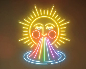 Rainbow Sun - LED Neon Sign, Wall Decor, Wall Sign, Neon Lights