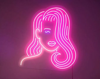 Girl With Hair - LED Neon Sign, Wall Decor, Wall Sign, Neon Lights