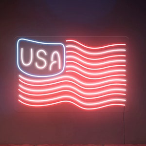 USA Flag - LED Neon Sign, Wall Decor, Wall Sign, Neon Lights