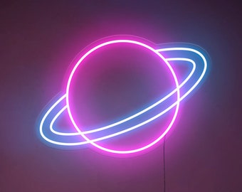 Saturn Planet - LED Neon Sign, Wall Decor, Wall Sign, Neon Lights, Christmas Gift