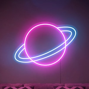 Saturn Planet - LED Neon Sign, Wall Decor, Wall Sign, Neon Lights, Christmas Gift