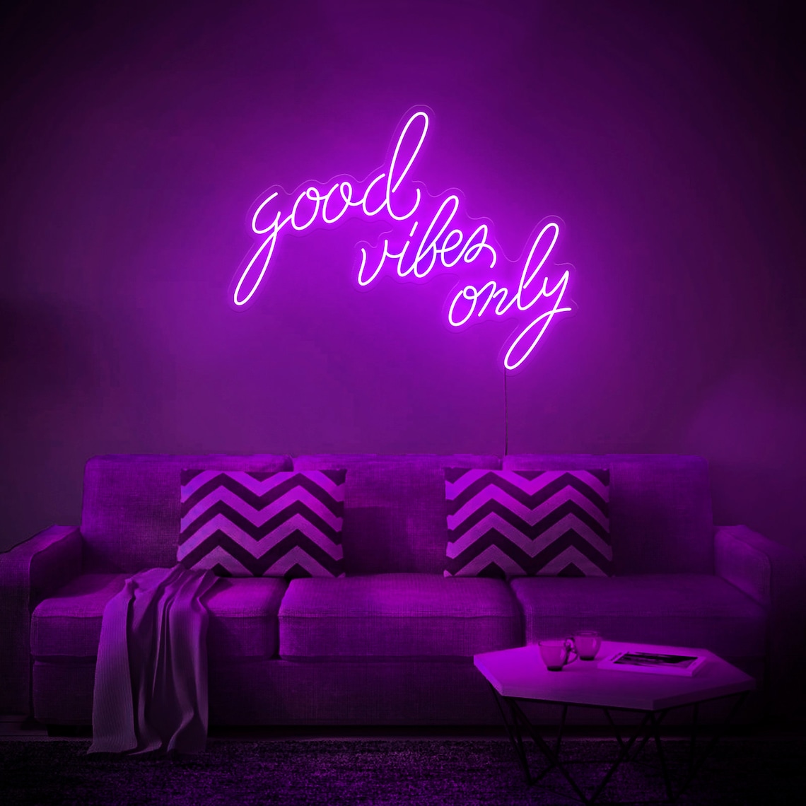 Good Vibes Only LED Neon Sign Wall Decor Wall Sign Neon Etsy