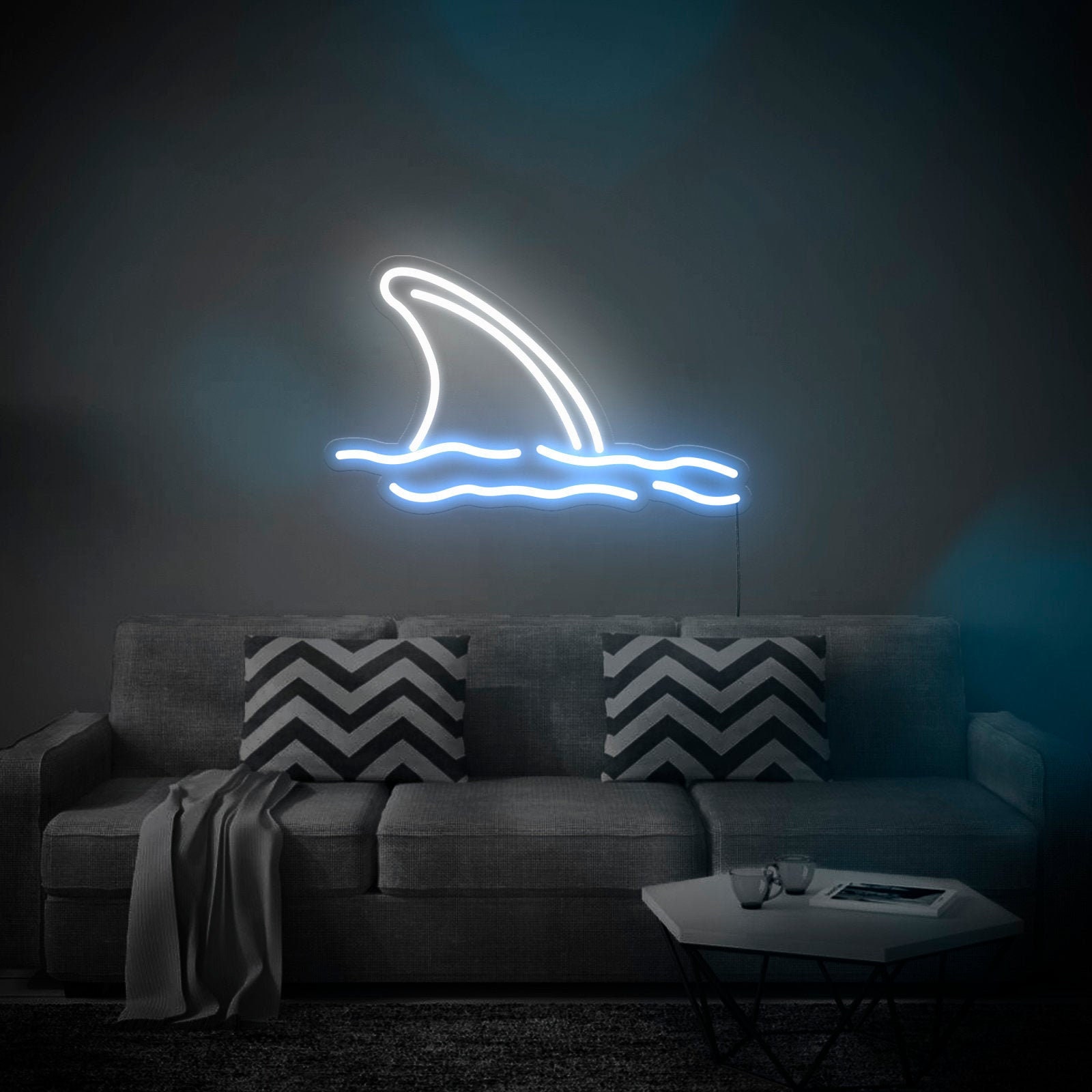 Buy Shark Fin LED Neon Sign, Wall Decor, Wall Sign, Neon Lights, Christmas  Gift Online in India 
