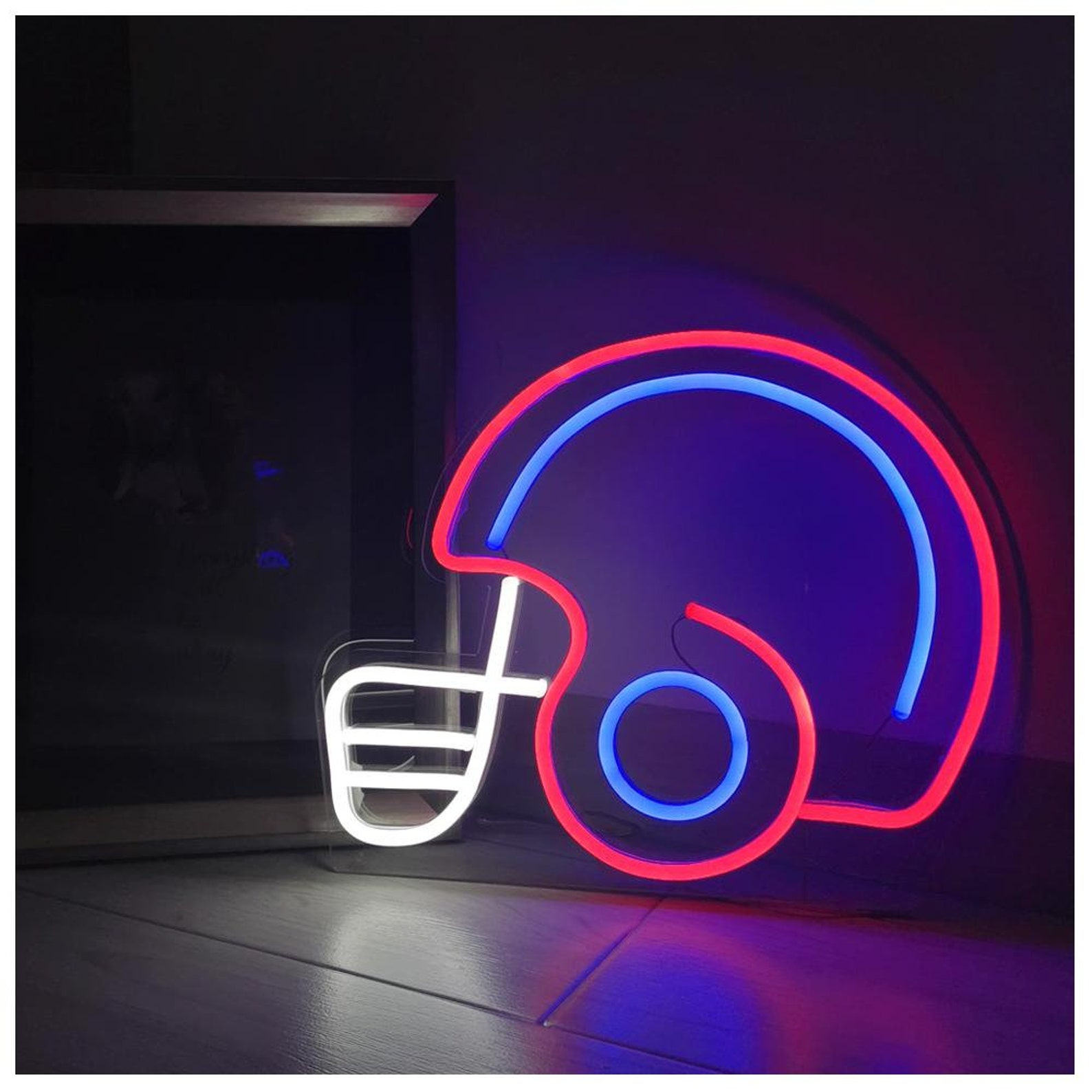 Football Helmet LED Neon Sign Wall Decor Wall Sign Neon Etsy