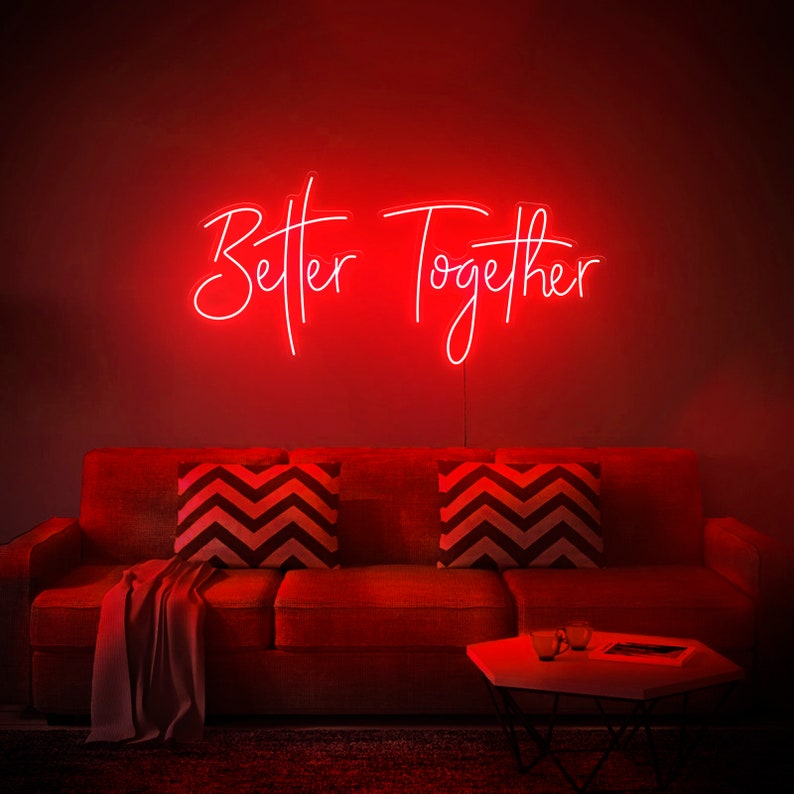 Better Together Wedding Custom Neon Sign, Led Neon Light Sign, Room Decoration, Wall Decor, Wedding Sign image 7