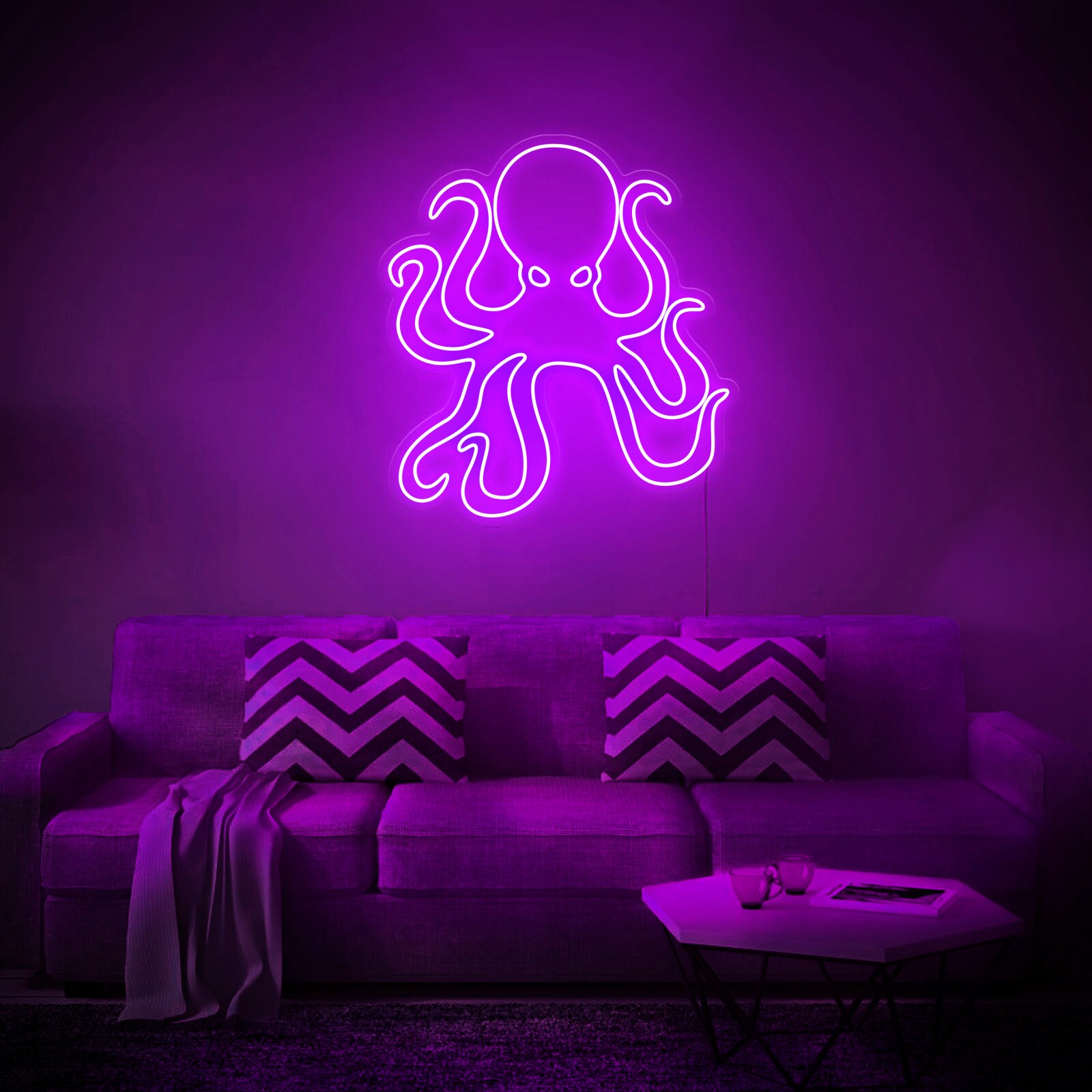 Octopus Señal de neón LED decoración de pared señal de | Etsy