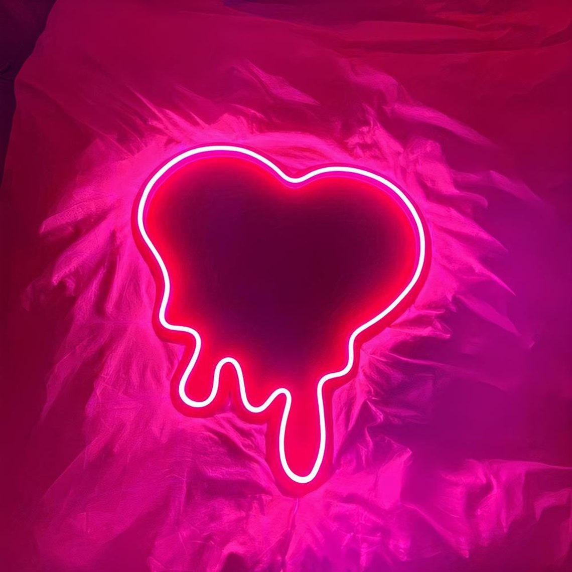 Melting Heart Neon Sign Custom LED Neon For Home Neon Wall | Etsy