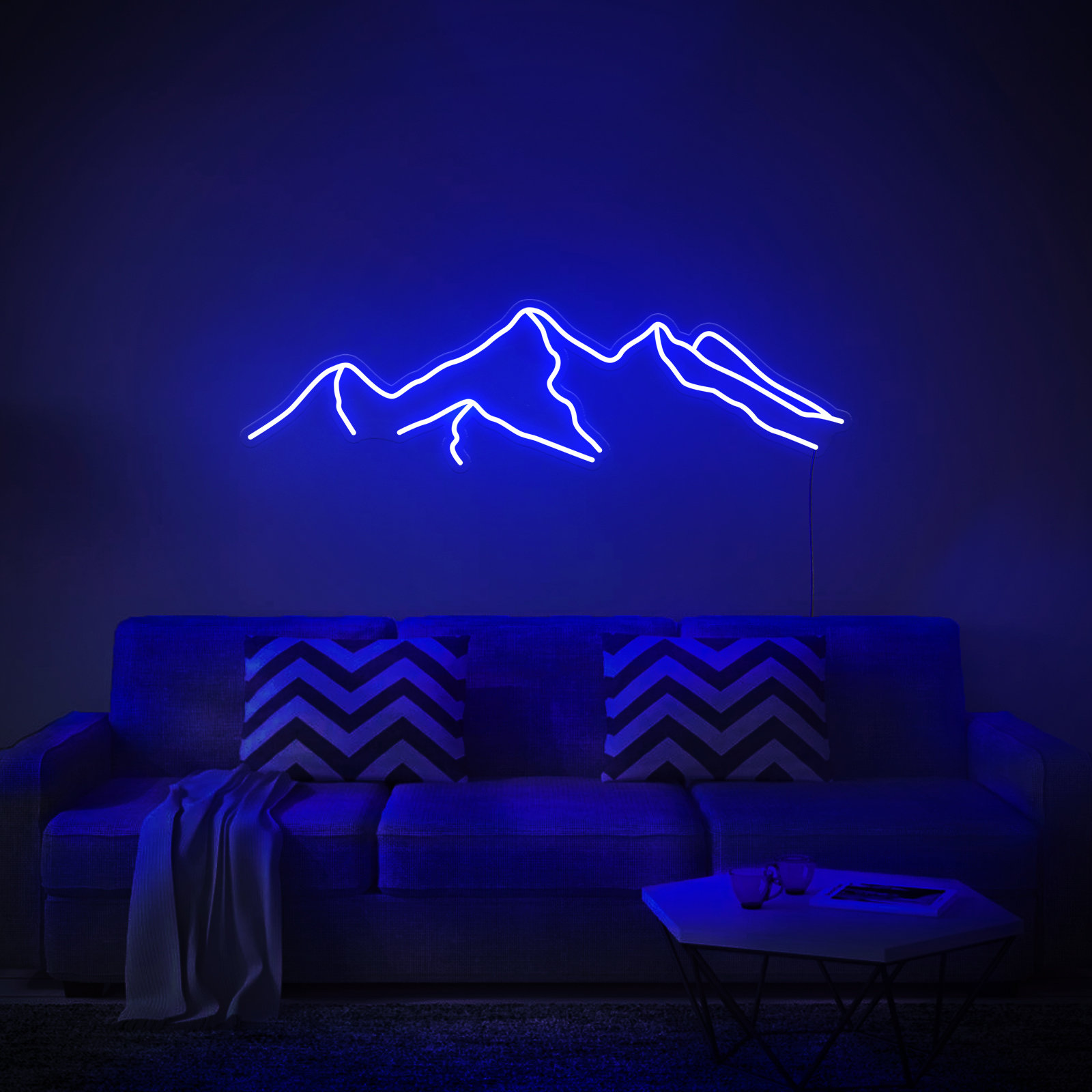 山 - LED ネオンサイン、壁装飾、壁サイン、ネオンライト、クリスマス
