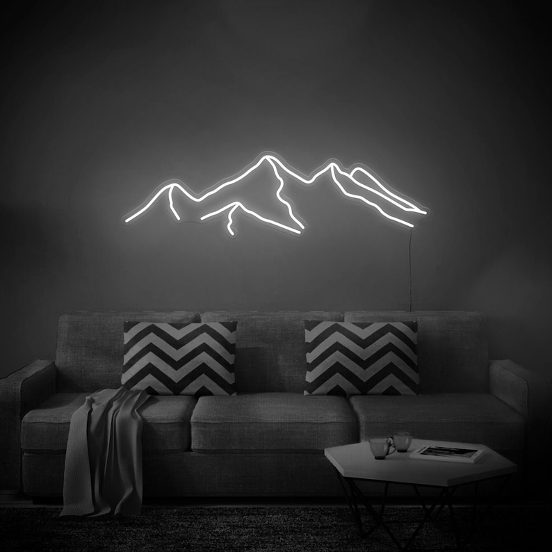 Mountains - LED Neon Sign, Wall Decor, Wall Sign, Neon Lights, Christmas Gift 