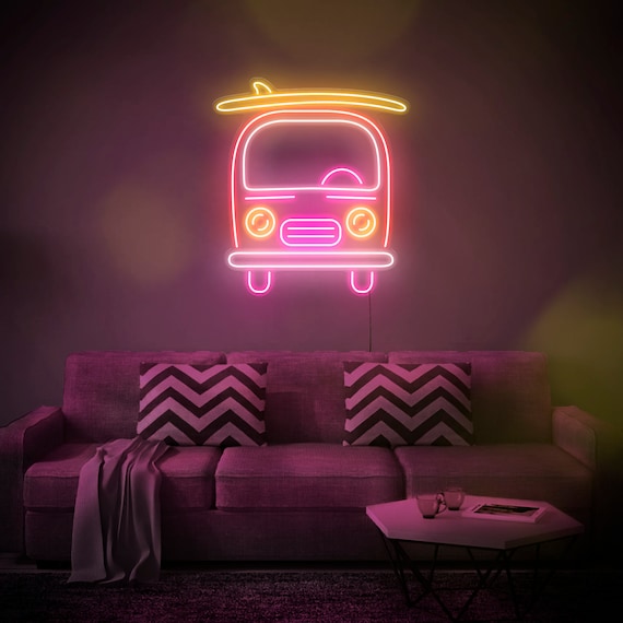 バス - LED ネオンサイン、壁装飾、壁サイン、ネオンライト - Etsy 日本