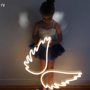 Wings LED Neon Sign | Custom Neon Sign | Baby Room Neon Sign | Wall Decor | Bedroom Neon Sign | Neon Angel Wings Sign | Baby Room Decor