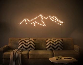 Mountains - LED Neon Sign, Wall Decor, Wall Sign, Neon Lights, Christmas Gift, Black Friday, custom neon sign, home decor, Personalized Gift