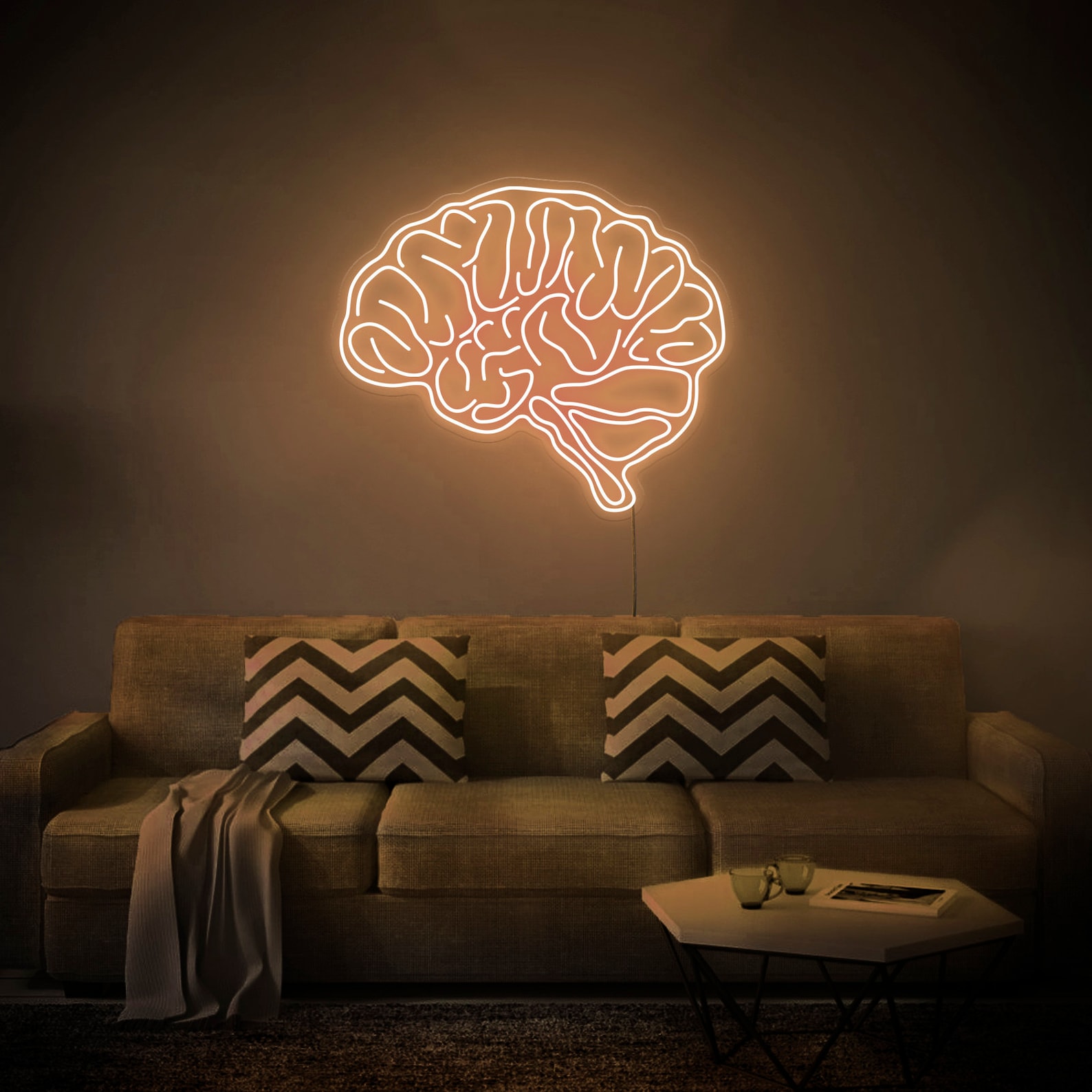 Brain LED Neon Sign Wall Decor Wall Sign Neon Lights Etsy