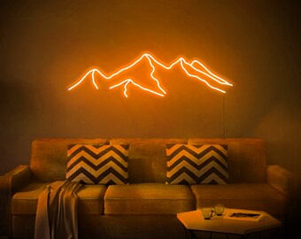 山 - LED ネオンサイン、壁装飾、壁サイン、ネオンライト、クリスマス