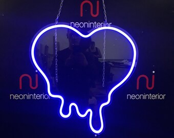 Melting Heart Neon Sign | Room Decor | LED Neon Light| Neon Bar Sign| Neon Bedroom Sign | Neon Light | Wedding Neon | Personalized Gift