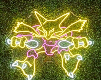 Neon Sign Anime, Anime Custom Neon Sign, Custom Neon Sign Art, Alakazam Neon Sign, Anime Neon, Anime Led sign, custom anime led sign