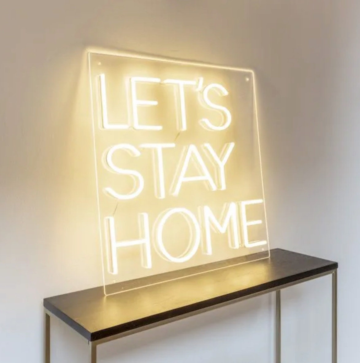 Let's Stay Home Neon Sign Custom Neon Sign Neon Wall Etsy