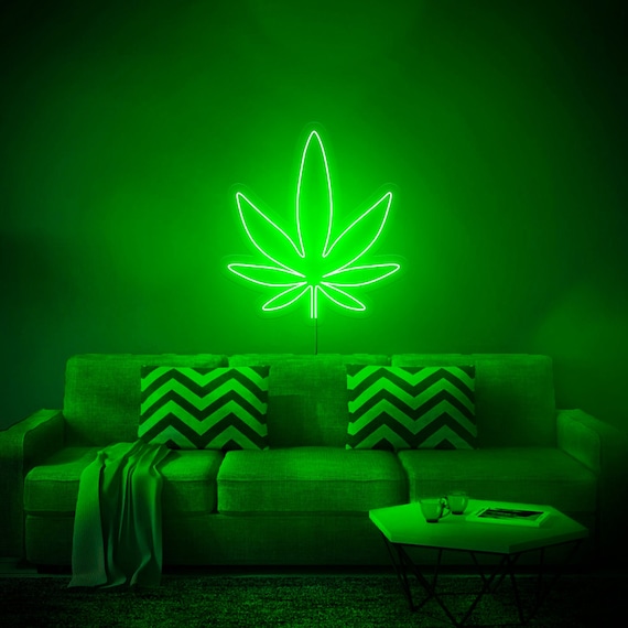 Cannabis LED Neon Sign Marijuana Sign Wall Decor Wall Etsy