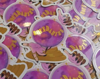 Boundaries Gold mirrrored crystal ball sticker | Pastel | witchy | sticker | reminder | graphic sticker | illustration