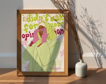 No Opinions | art print | illustration | boundary affirmation | mental health | graphic art | slogan