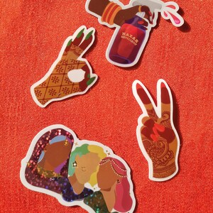 Diwali Sticker bundle 'Peace out', 'Nazar Repellent' and 'Okay' stickers vinyl and holographic stickers + Diwali Sisters