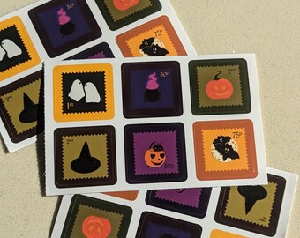 Spooky season halloween Stamp Sticker sheet | Stamp stickers | Mini stickers | graphic sticker | illustration