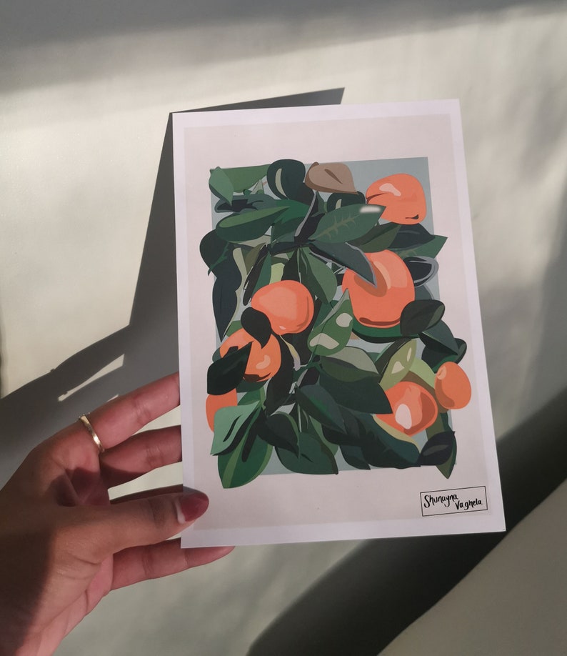 Oranges print kitchen print summer illustration fruits citrus holiday illustration print image 2