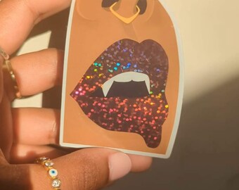 She&#39;s got bite | glitter sticker| vinyl | Dracula | Queen of the Damned | Nosferatu | Sinners | Vampire sticker | laptop phone journal