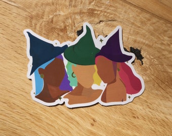 Spooky sisters gold accent sticker | Halloween sticker | witch sisters | gold holographics