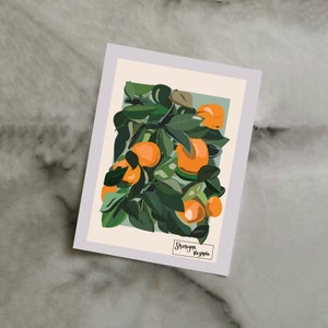 Oranges print kitchen print summer illustration fruits citrus holiday illustration print image 1