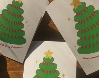 Chilli Tree Christmas card | Festive Greetings Card | Blank handmade card | Fun card | colourful cute illustrated holiday card
