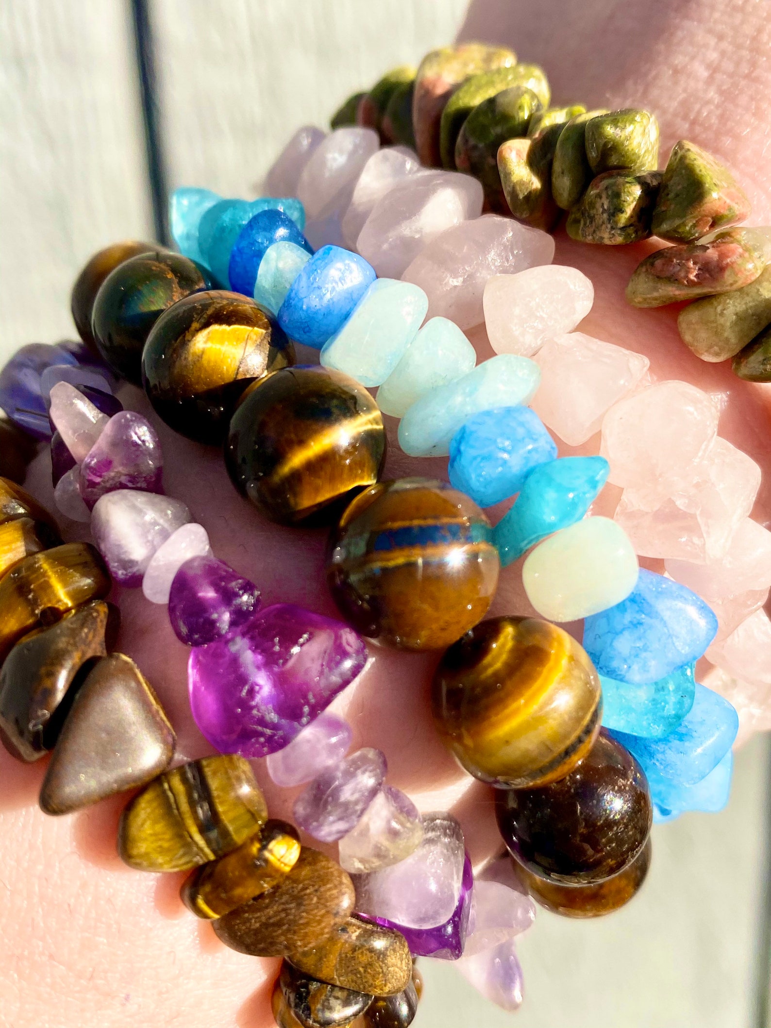 Handmade Crystal Chip Beaded Bracelet Etsy