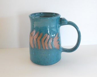 Wheel Thrown Stoneware Deep Turquoise Fish Mug