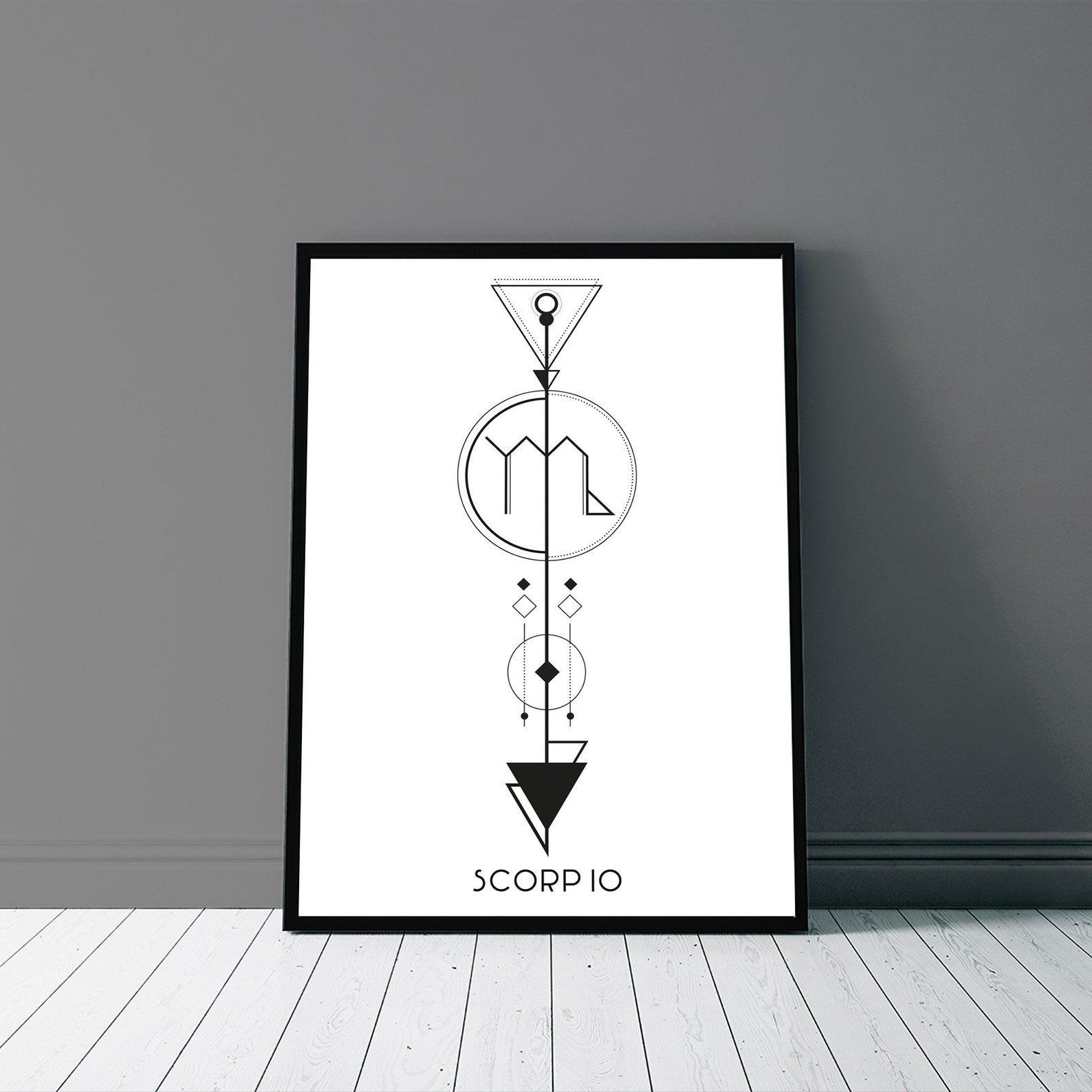 Scorpio Wall Art Geometric Scorpio Poster Astrology Print | Etsy