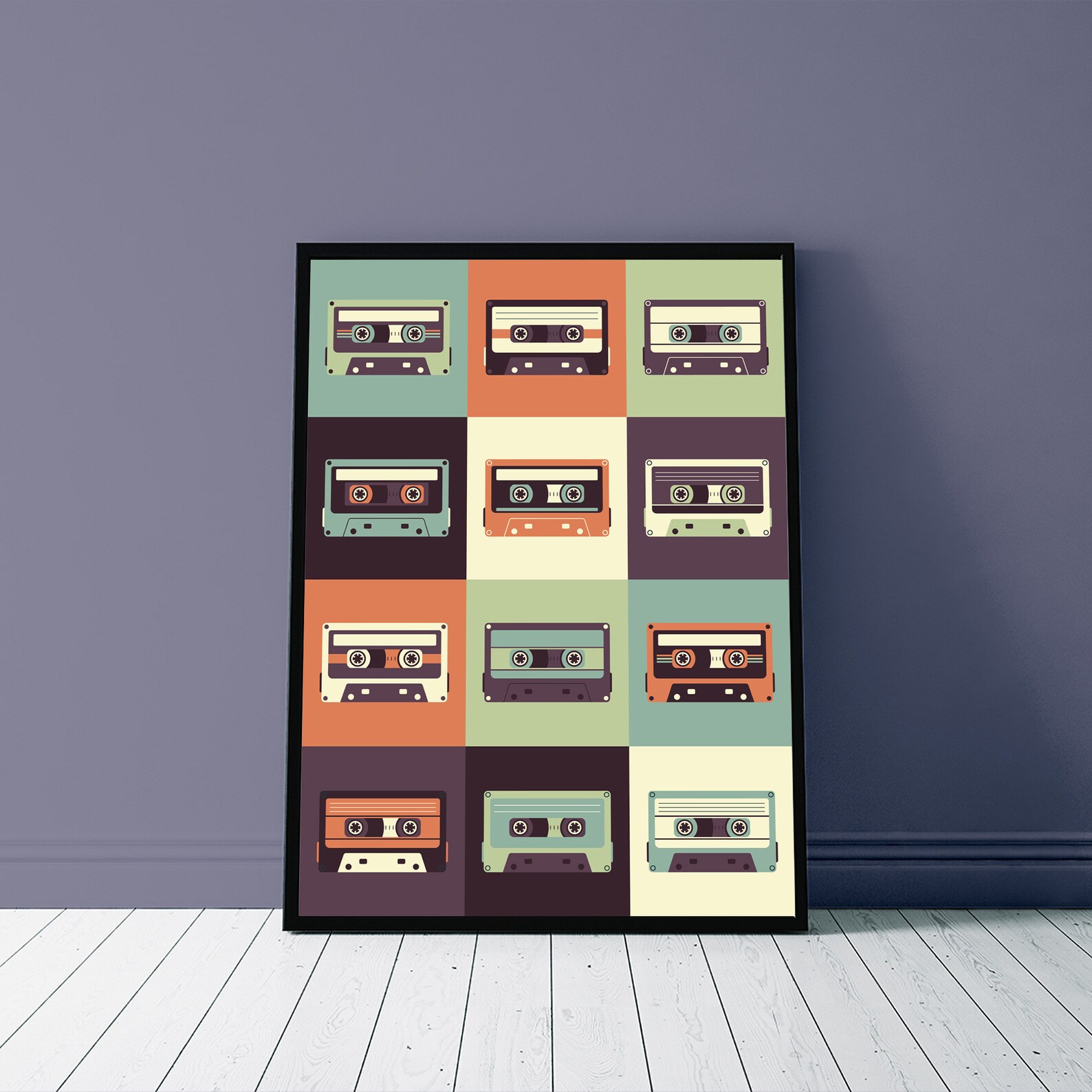 Retro Cassette Tape Wall Art Vintage Music Poster 80s Etsy