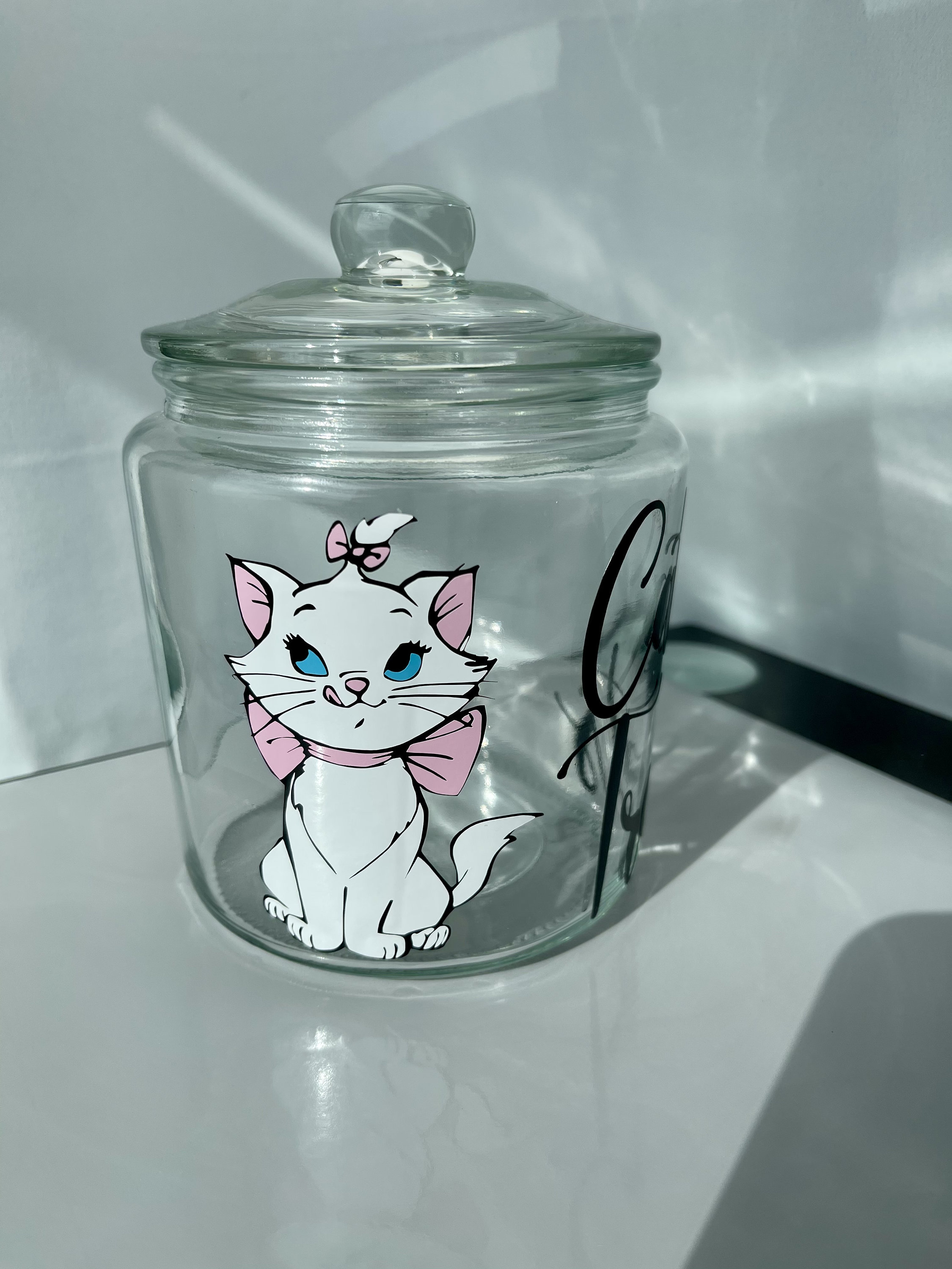 Personalised Cat Treat Jar Glass Cat Treat Container Cute Etsy