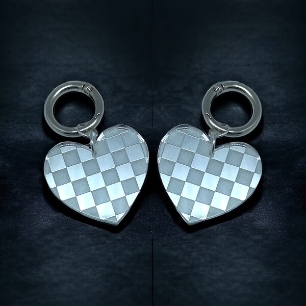 Checkerboard Hearts Boot Shoe Charms