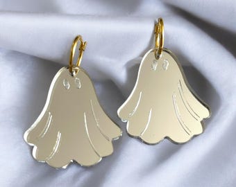 Pendientes de fantasma de Halloween (archivo SVG): joyería acrílica cortada con láser (Glowforge)