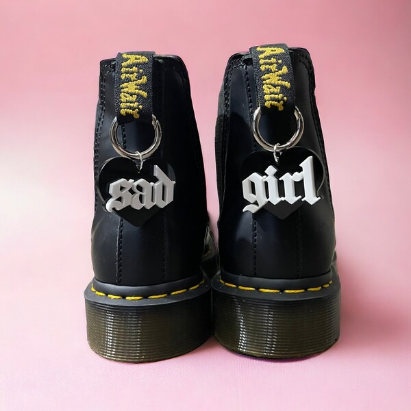 Sad Girl Emo Grunge Boot Charms Pair