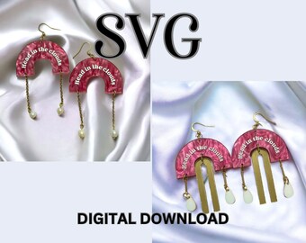 Head in the Clouds Arches Earrings SVG File: Glowforge Laser Cut File (Digital Download)